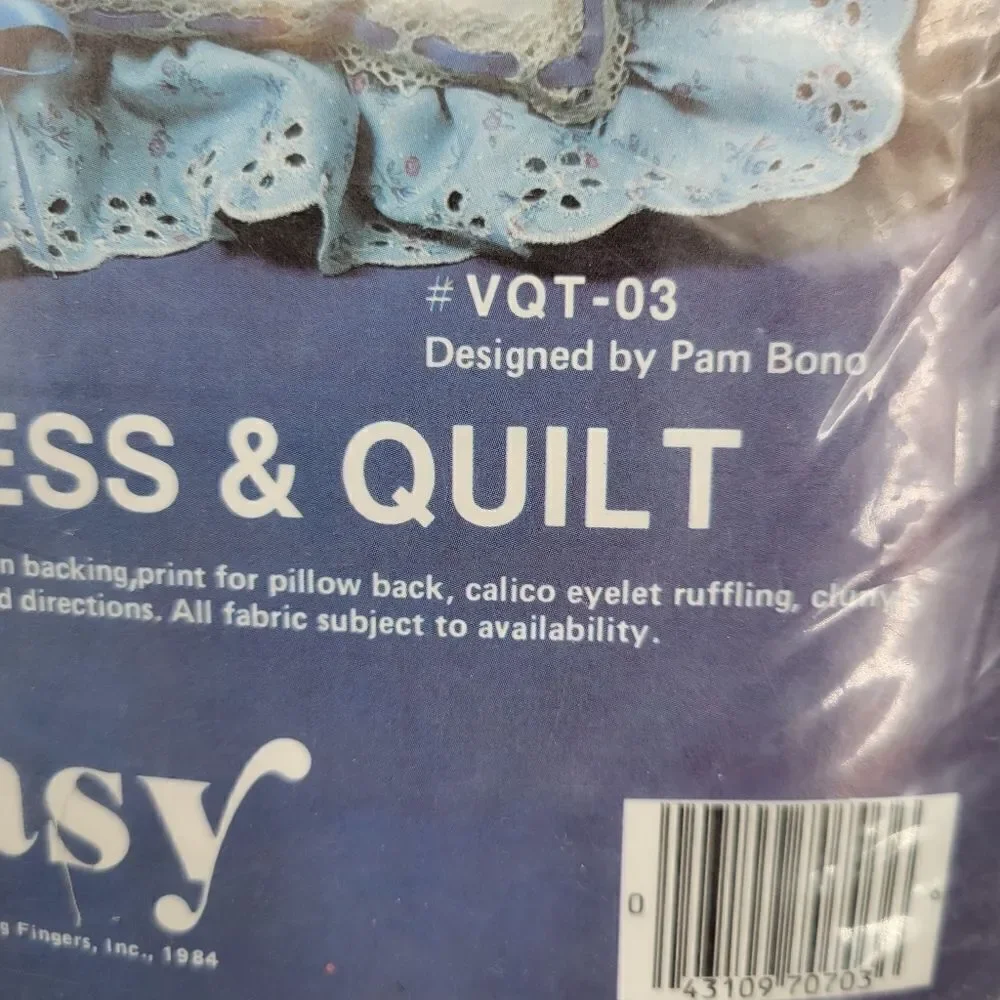 Veiled Quilting Flying Fingers Inc. #VQT-03 By Pam Bono Pillow Craft Blue Tullip